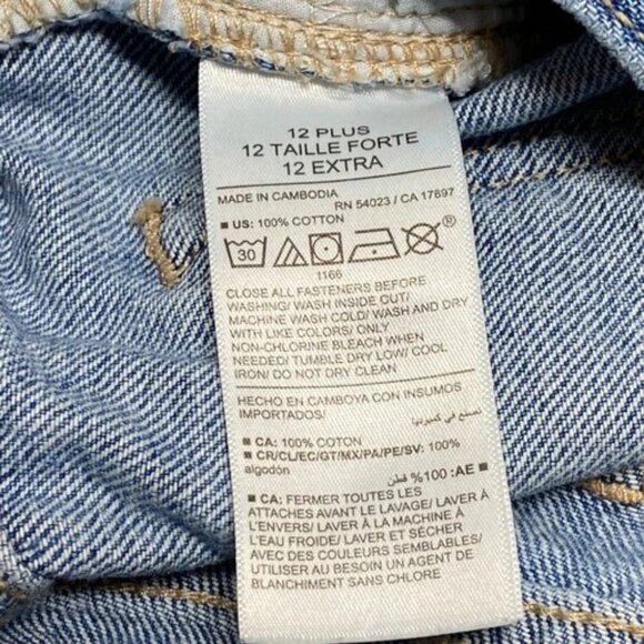 Old Navy Jean Shorts Girls 12 Plus 12+ Blue Hearts High Rise Cuffed Denim EUC - Picture 3 of 6